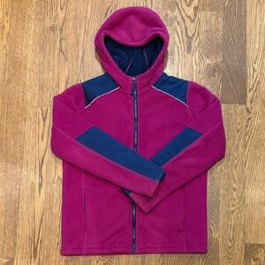 Girls Lands' End Fleece Jacket Pink/Navy